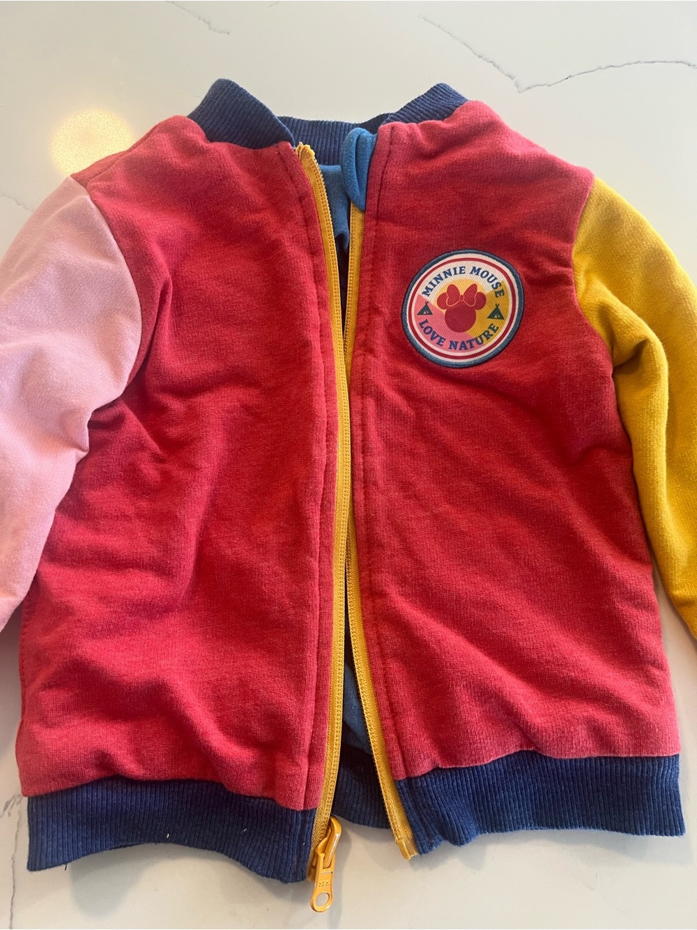 Disney reversible Minnie Mouse Colorblock Zip-Up Jacket - Red/Pink/Yellow
